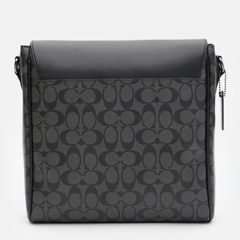 Men's tablet shoulder bag made of genuine leather, medium