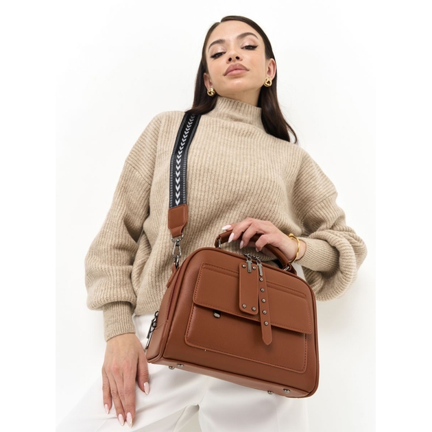 Stylische Damen Umhängetasche / geräumige Crossbody Bag mit breitem Tragegurt 9537