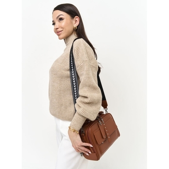 Stylische Damen Umhängetasche / geräumige Crossbody Bag mit breitem Tragegurt 9537