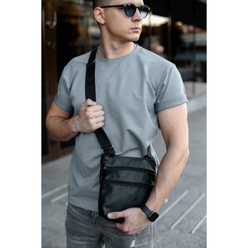 Messenger bag (handbag) shoulder (over the shoulder) men's leather genuine leather